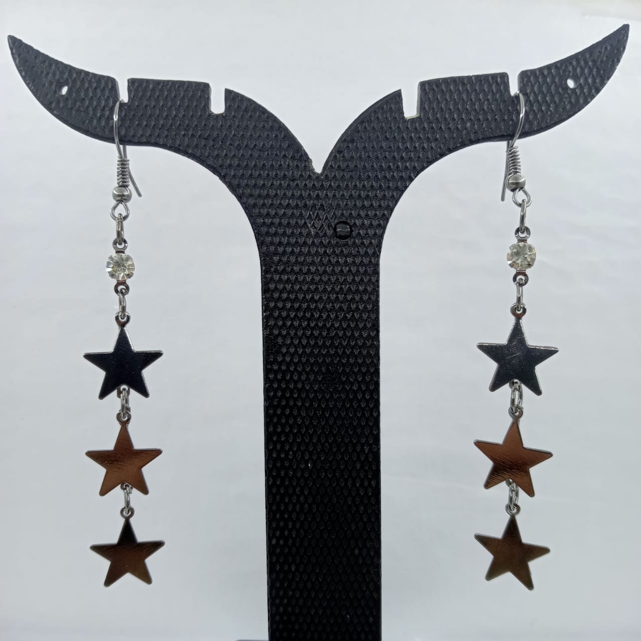 Women's 3 Layers Star Earrings (Black)